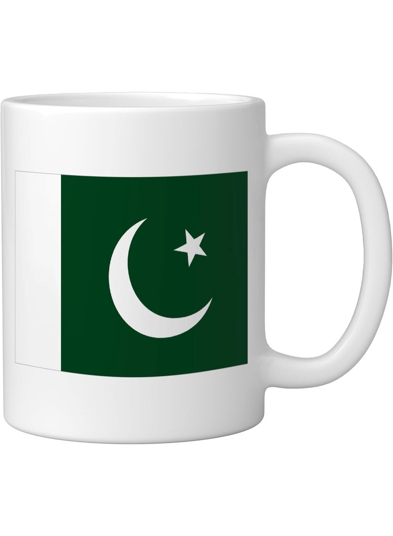 Pakistani Flag Ceramic Mug, White - Image 3