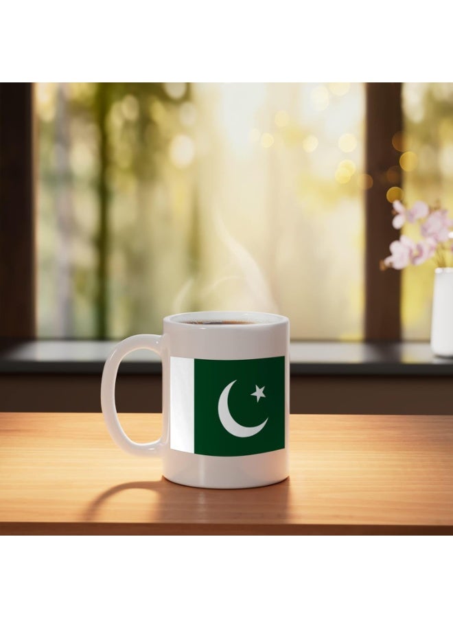 Pakistani Flag Ceramic Mug, White - Image 2