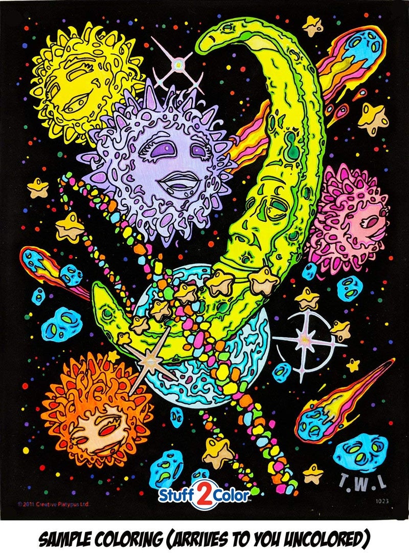 Stuff2Color Cosmos - Fuzzy Velvet Coloring Poster for Kids and Adults (Arrives uncolored) - Image 3
