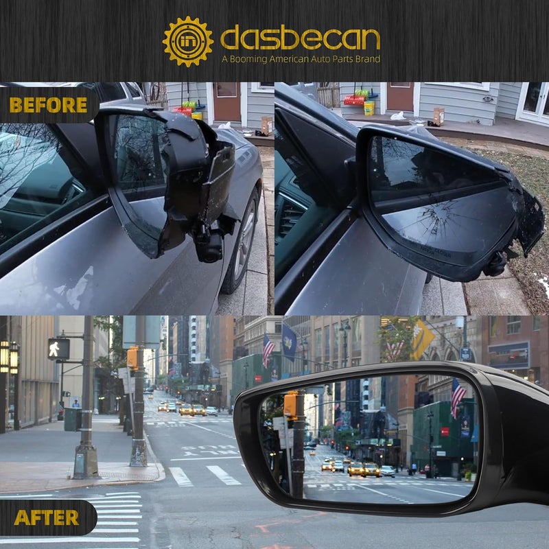 Dasbecan مرآة باب الجانب الأيسر من داسبيكان لهيونداي سوناتا 2011-2014 - زجاج مدفأ، زجاج كهربائي، إشارة انعطاف - Image 4