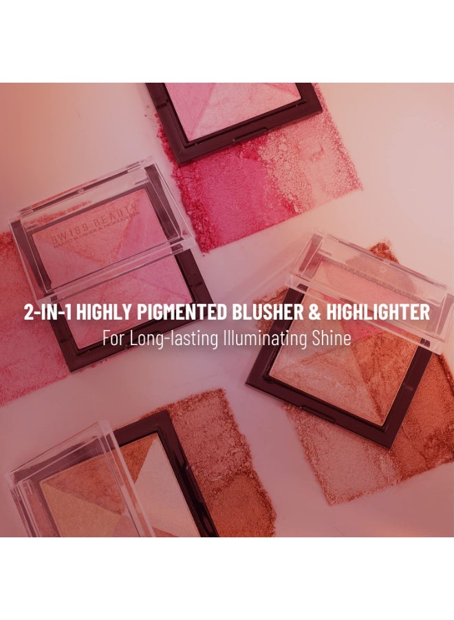 Swiss Beauty Baked Shimmer Blusher And Highlighter Palette For Face Makeup| Multicolor-5, 7 Gm | - Image 5