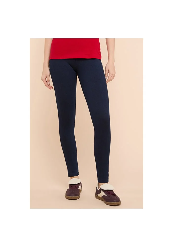 أر أند بي Solid Jeggings with Elastic Waist