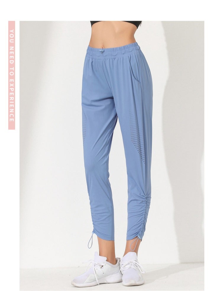 Loquat - Casual Sports Gym Pants Blue - Image 1