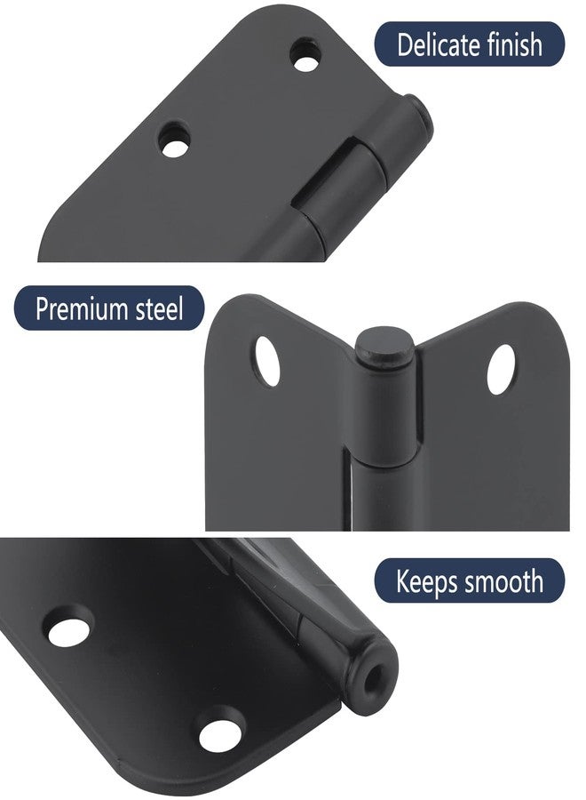 HOME MASTER HARDWARE 3 Pack Rounded Matte Black Door Hinges, 3.5 Inch Interior Door Hinges, 5/8" Radius Corners Residential Bedroom Door Hinge for Office/Bedroom/Study Living Room - Image 3