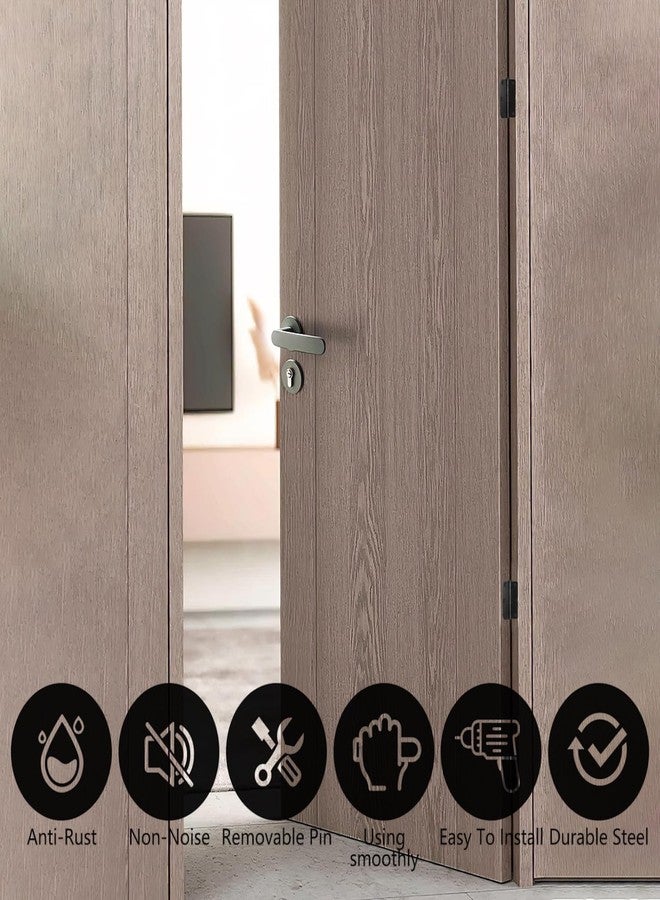 HOME MASTER HARDWARE 3 Pack Rounded Matte Black Door Hinges, 3.5 Inch Interior Door Hinges, 5/8" Radius Corners Residential Bedroom Door Hinge for Office/Bedroom/Study Living Room - Image 5