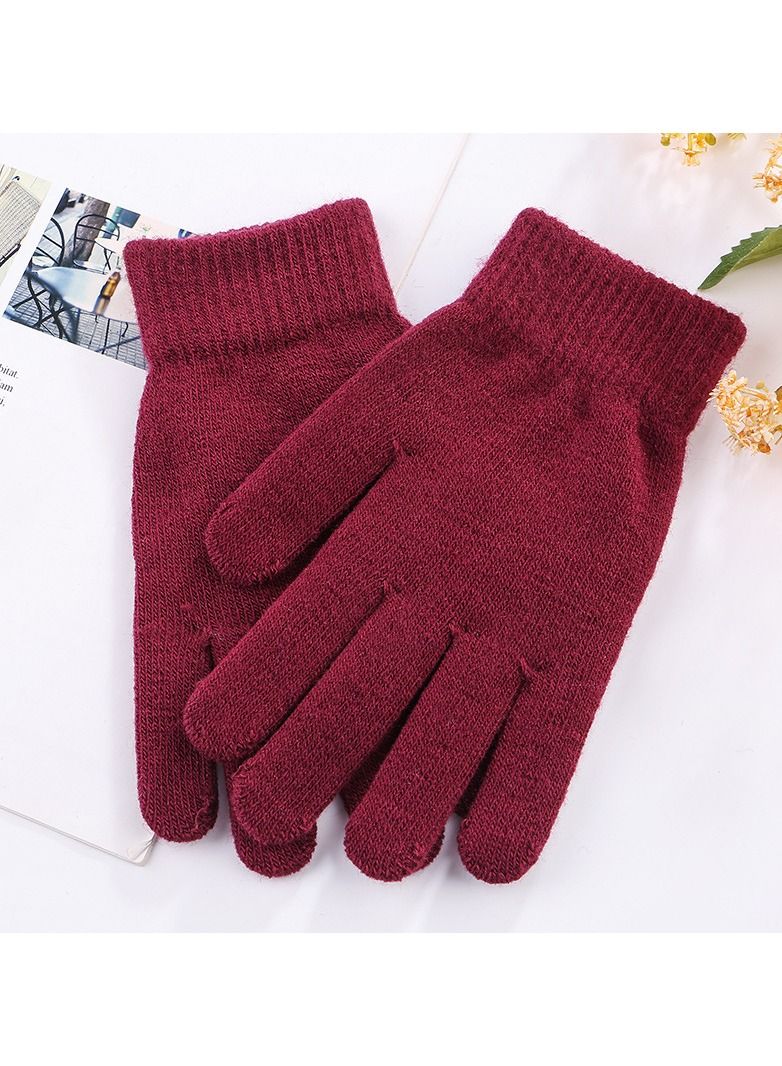 Loquat Solid Knit Gloves 