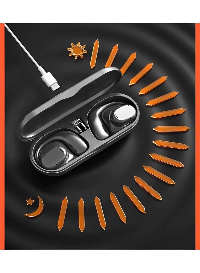 ريوكل سماعات رأس مفتوحة الأذن سماعات توصيل عظمي مريحة بمشبك سماعات أذن لاسلكية بلوتوث 5.3 سماعات أذن رياضية 99 ساعة سماعات أذن عالية الدقة IPX5 للجري - Image 4