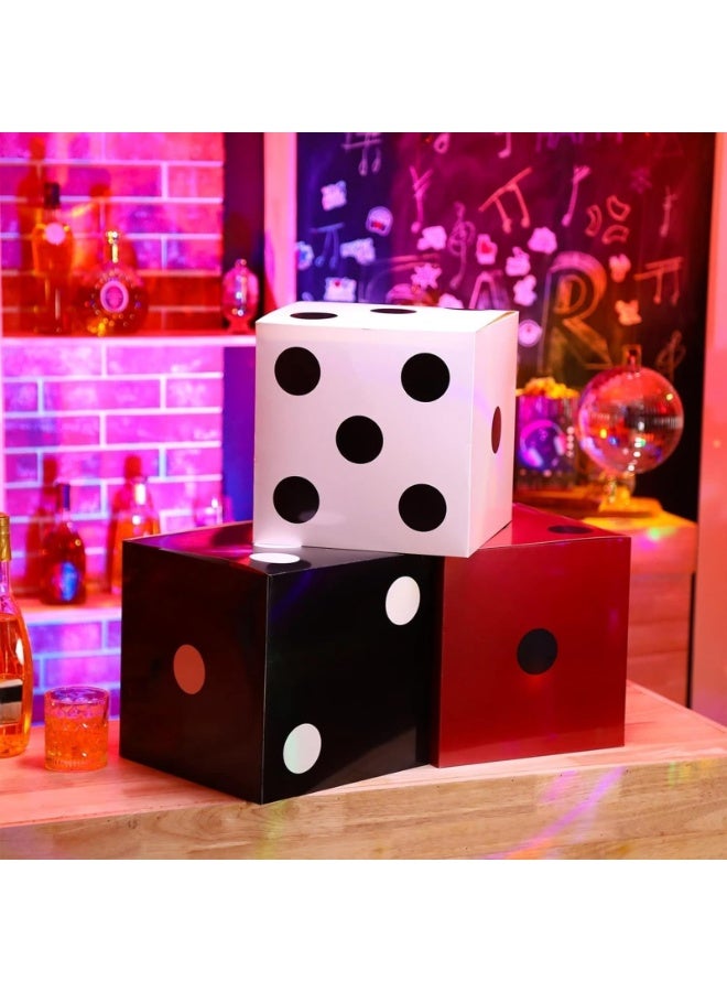 6 PCS Dice Boxes in Casino Theme Party Decorations 11" Large Jumbo Dice Vegas Party Decorations for Game Night Las Vegas New Year Graduation Prom Supply (3 COLOR) - Image 4