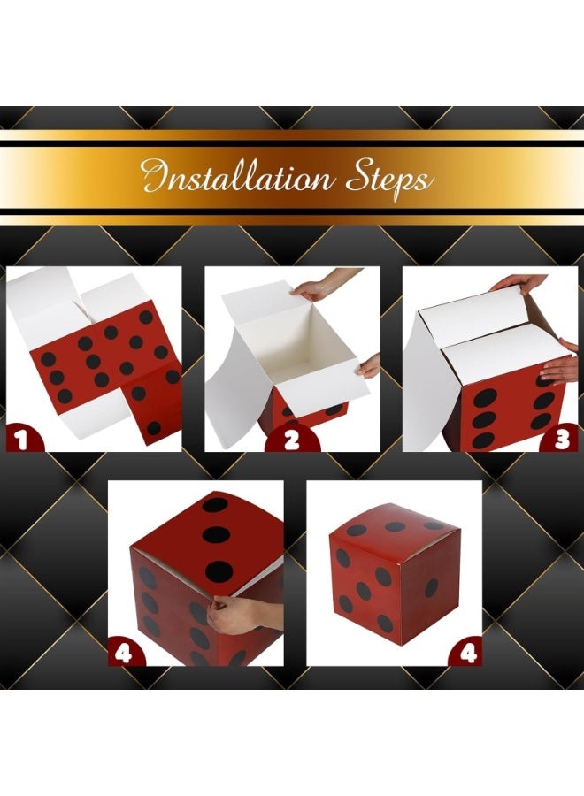6 PCS Dice Boxes in Casino Theme Party Decorations 11" Large Jumbo Dice Vegas Party Decorations for Game Night Las Vegas New Year Graduation Prom Supply (3 COLOR) - Image 2