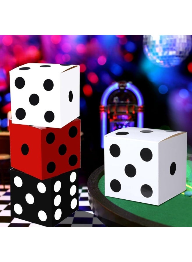 6 PCS Dice Boxes in Casino Theme Party Decorations 11" Large Jumbo Dice Vegas Party Decorations for Game Night Las Vegas New Year Graduation Prom Supply (3 COLOR) - Image 5