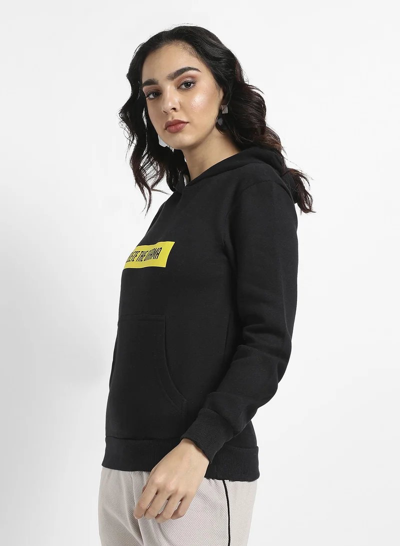 Campus Sutra Delete The Drama Hoodie With Kangaroo Pockets