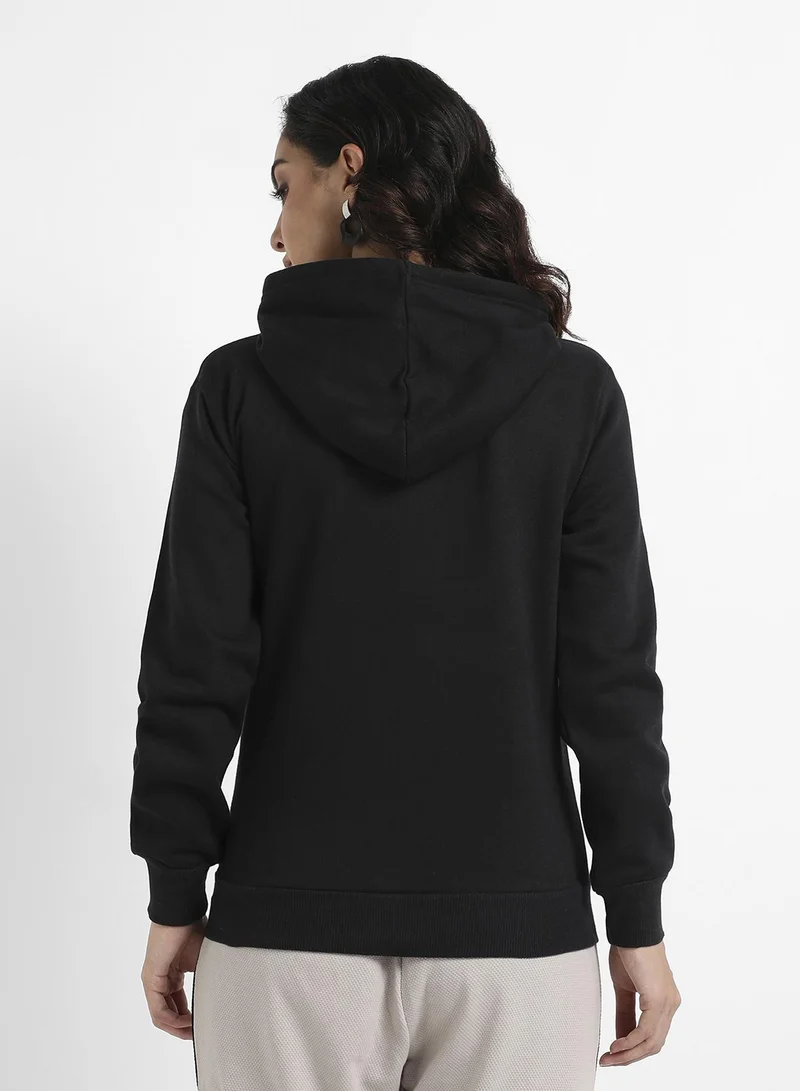 Campus Sutra Delete The Drama Hoodie With Kangaroo Pockets