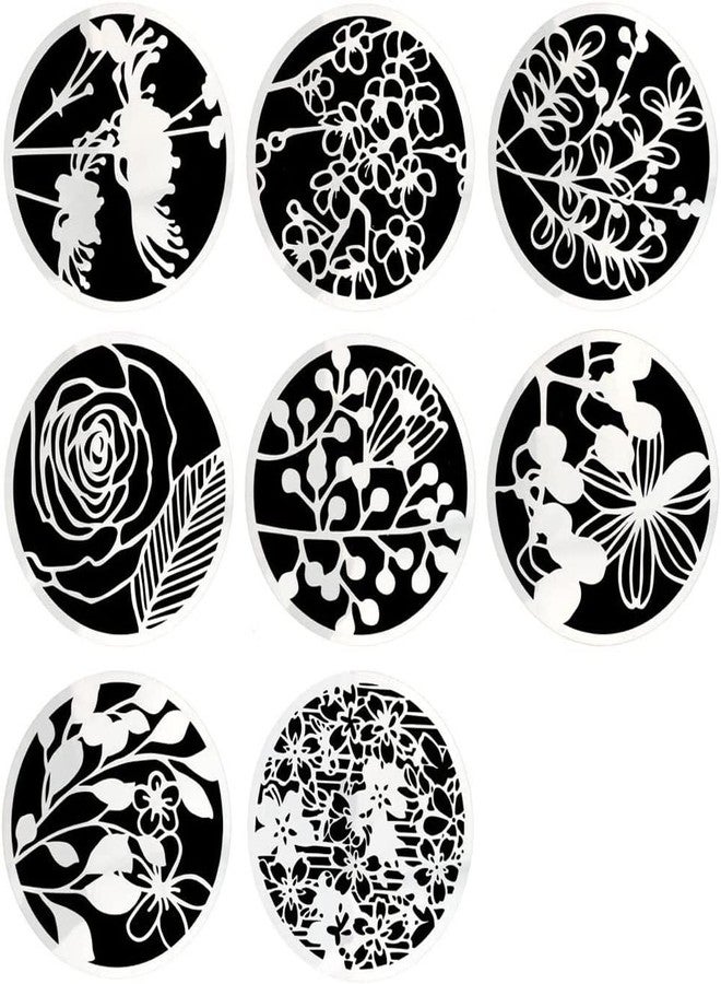Hyamass 8-Pack Floral Painting Stencils - Round Hollow-Out Reusable Craft Stencils for DIY Wall Art, Canvas, & Fabric Decoration - Image 1