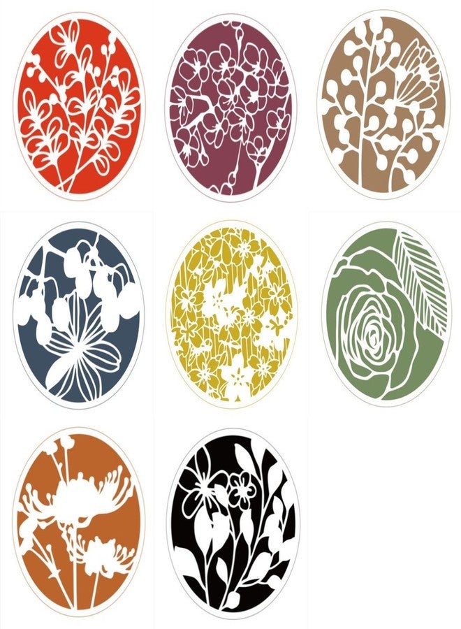 Hyamass 8-Pack Floral Painting Stencils - Round Hollow-Out Reusable Craft Stencils for DIY Wall Art, Canvas, & Fabric Decoration - Image 5