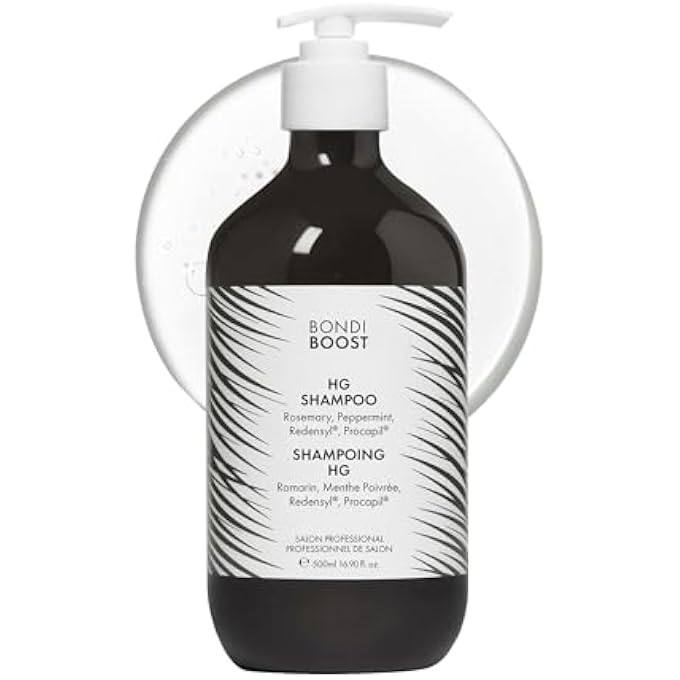 BONDIBOOST HG Anti-Thinning Shampoo for Women & Men [16.90 fl oz], Clinically Tested to Promote Fuller + Thicker-Looking Hair, Natural Mint Scent + Procapil, Redensyl & Rosemary Formula, Sulfate-Free