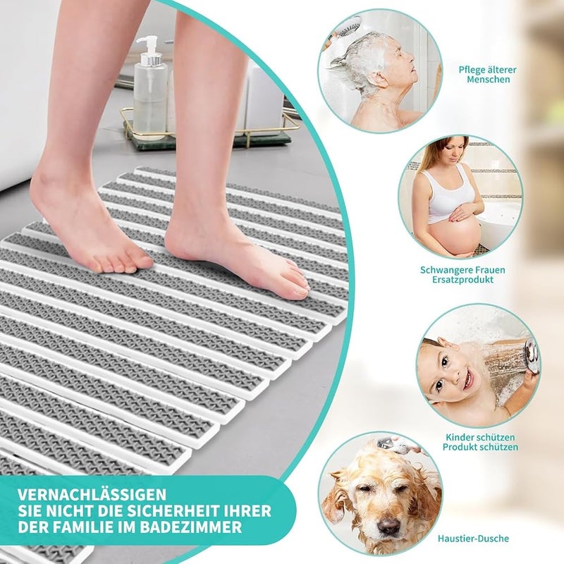 BIGTHREE® Non-Slip Bath Mat, Non-slip Bath Mat with Shower Floor Mat, Divisible Non-Slip Shower Mat, Can Long-term Use, Adults and Children Bath Floor Mat for Home, Gym, Spa - Image 3