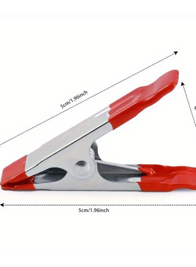 25Pcs 2 Inch Heavy Duty Metal Spring Clamps Red Rubber Coated Grip For Woodworking - Image 5