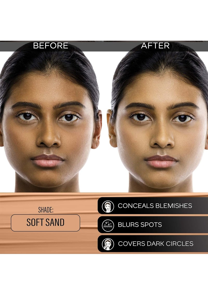 Facescanada - FACESCANADA All Day Hydra Matte Foundation Cream| 3-In-1 Foundation + Moisturizer + Spf 30 | 24 Hr Aloe Hydration & Vitamin C | 10Hr Long Wear | Medium To High Buildable Coverage | Soft Sand | 25Ml - Image 1