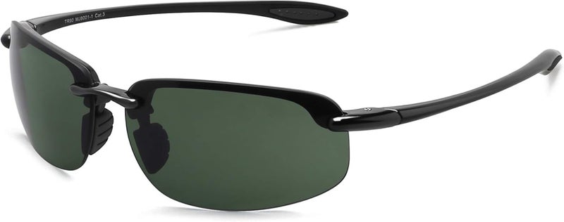 JULI Eyewear نظارات JULI الرياضية للرجال والنساء إطار TR90 بدون حواف للجري وصيد الأسماك والبيسبول والقيادة MJ8001 - Image 1