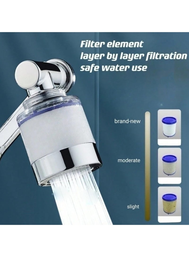 1080 Degree Rotating Bathroom Faucet Filter with 4 Filter Cartridges Sink Faucet Filter Faucet Extender for Kitchen and Bathroom with Installation Tools - Image 2