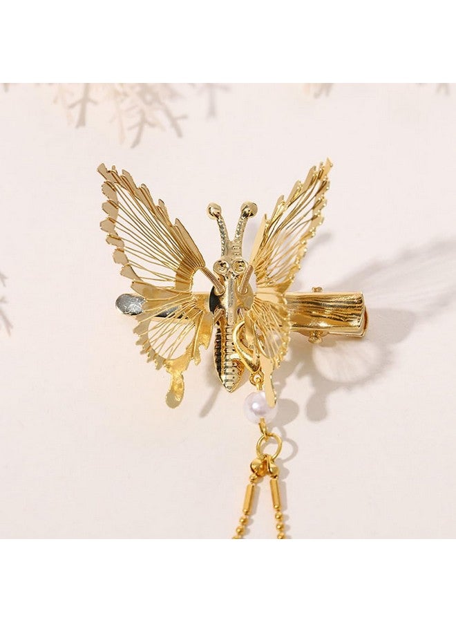 ccHuDE 12 Pcs 3D Moving Butterfly Hair Clips Small Metal Butterfly Hair Barrettes Cute Butterflies Hairpins Clamps Elegant Butterfly Hair Accessories with Tassel Silver - Image 4