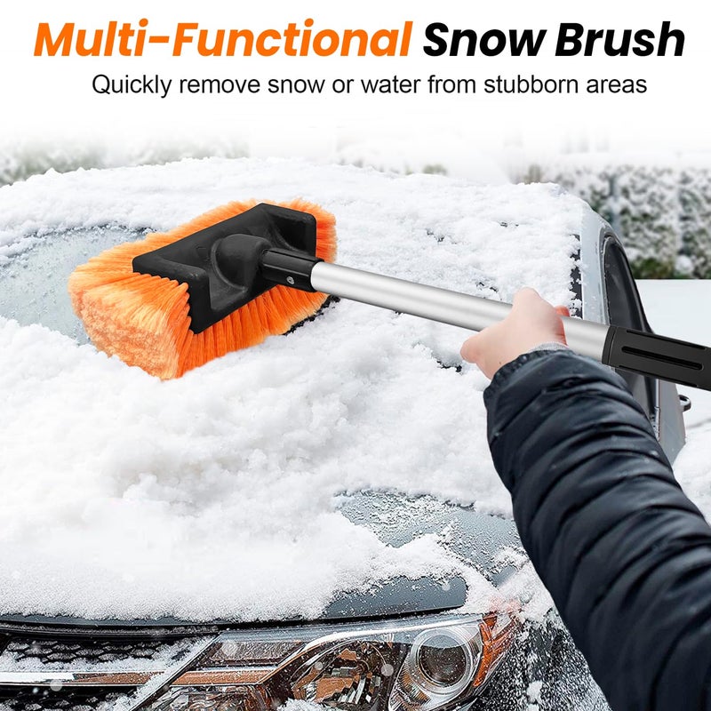 ARTIPOLY 65" Five-Sided Car Wash Brush with Extension Pole, Car Wash 12" Dip Soft Five-Sided Brush, No Scratch Car Cleaning Brush Supplies for RV Boat Truck SUV, House Siding, Snow - Image 4