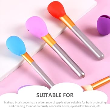 Beaupretty 6PCS Makeup Brush Cover Keep Sleeves Holders for Protectors Cover Blush Holder Makeup Cosmetics Protector Pen Foundation Travel Sleeve Cleaner up Case Storage Silicone Guard - Image 2