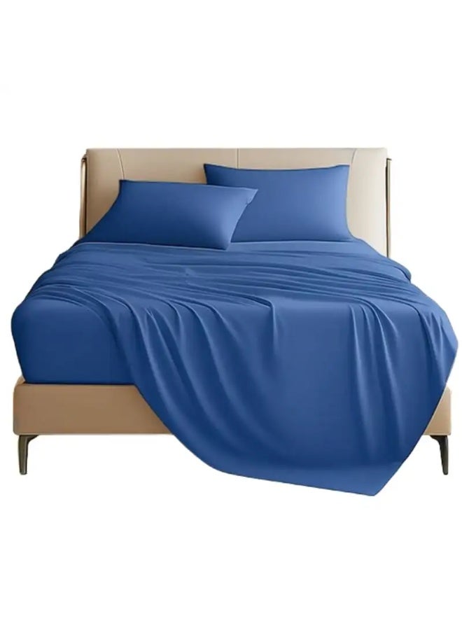 Microfiber bed sheet set, 180x235 cm - Blue - Image 2