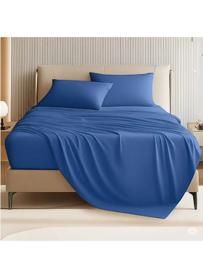 Microfiber bed sheet set, 180x235 cm - Blue - Image 1