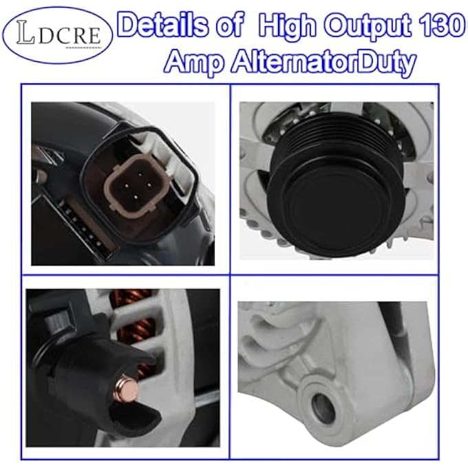 LDCRE High Output 130 Amp Alternator, Compatible with 2013-2017 Honda Odyssey 3.5L V6, OE Replacement, Replaces 11775, 11775N, 400-52718R, 31100-RV0-A11, 104211-8520, CSK52 - Image 5