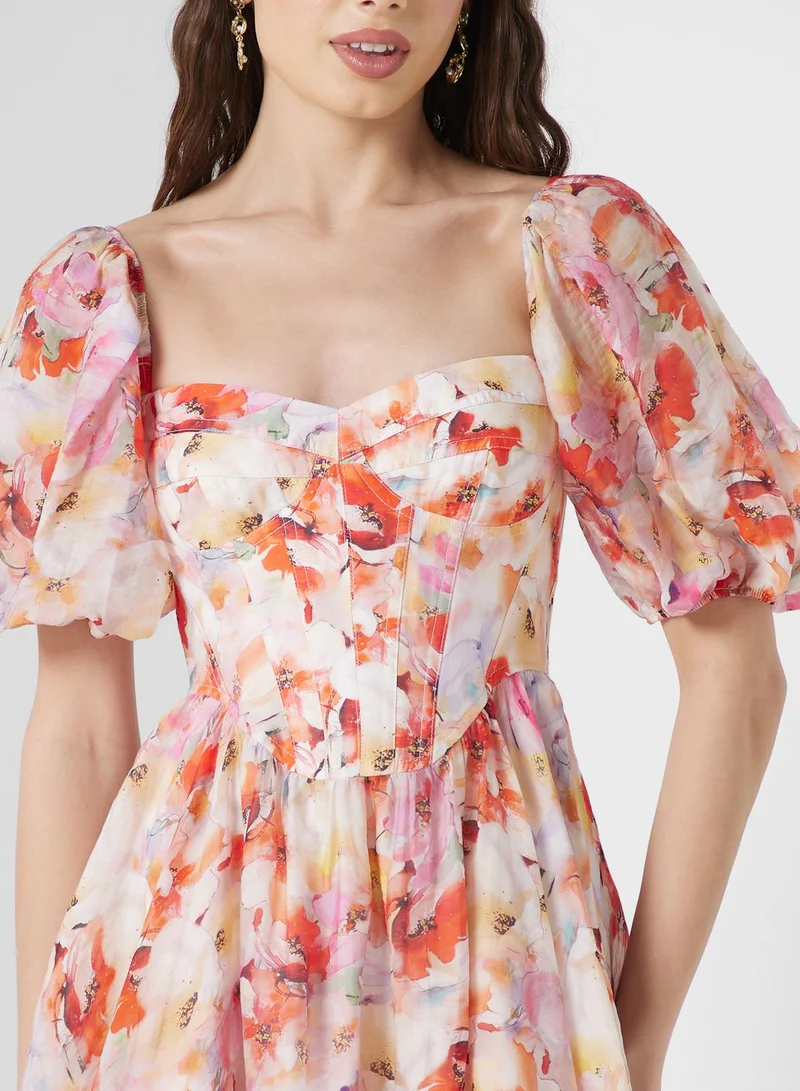 Bardot Floral Chiffon Dress