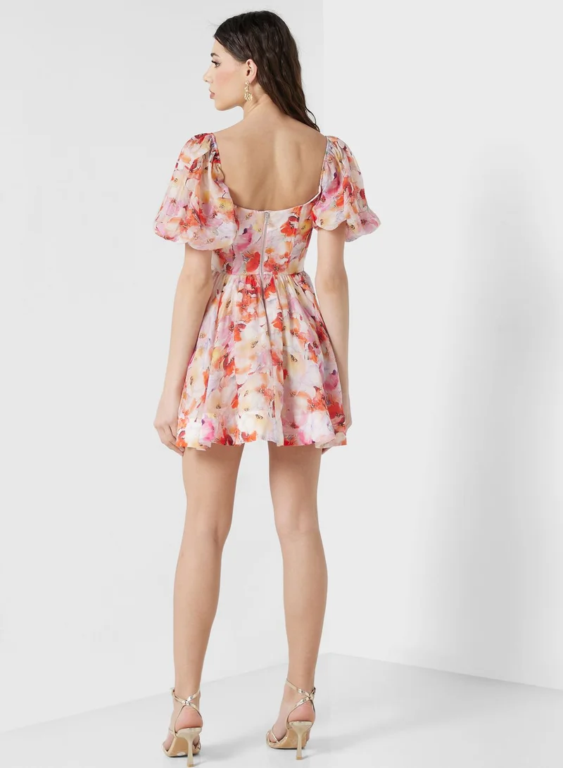 Bardot Floral Chiffon Dress