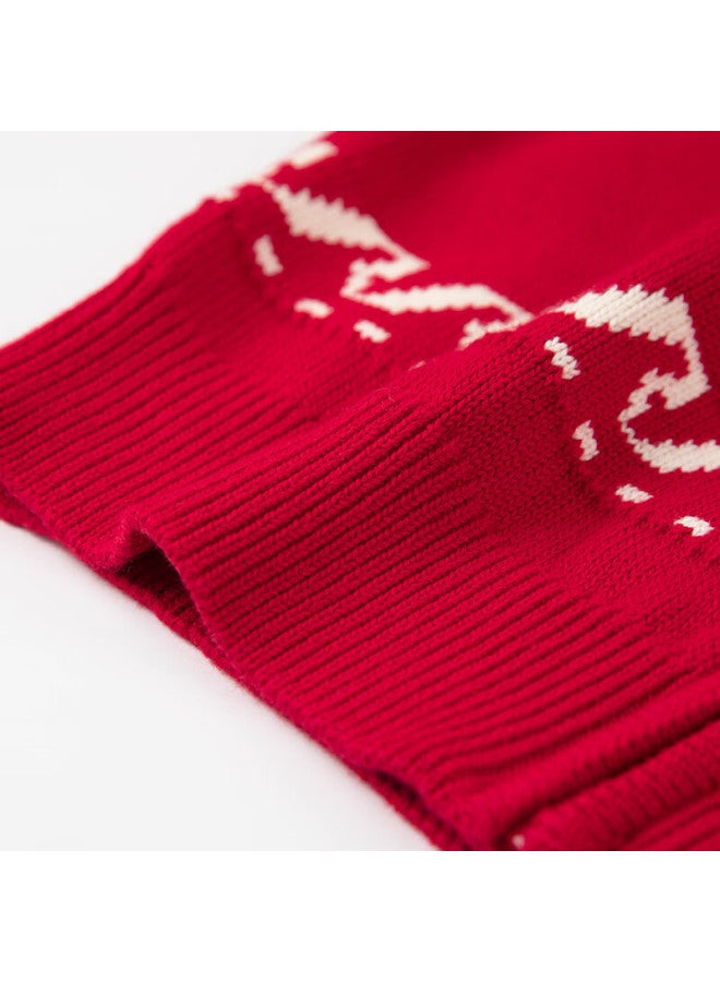 Souhait Kids Boys Girls Sweater Spring New Children's Knitwear Classic Red 140 - Image 3