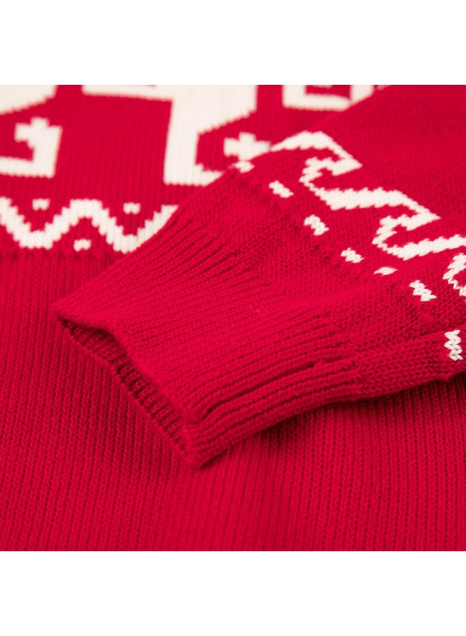 Souhait Kids Boys Girls Sweater Spring New Children's Knitwear Classic Red 140 - Image 4