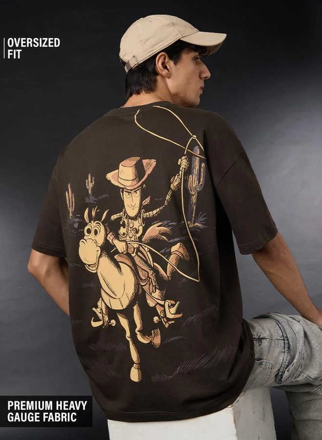 Men Toy Story Woody Graphic Oversized T-Shirt
