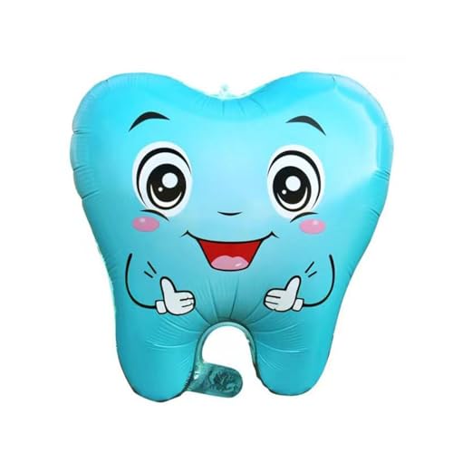 OHLIGEI 5PCS Blue Tooth Shaped Foil Balloons Teeth Mylar Balloons Tooth Inflatable Balloons for Tooth Themed Birthday Party Decorations Blue - Image 5