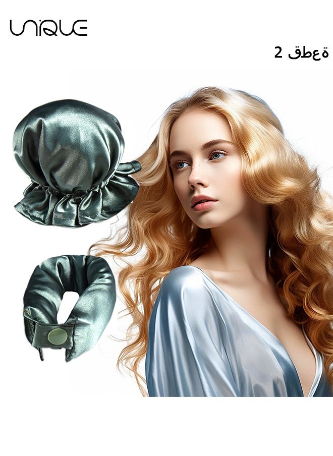 Unique 2Pcs New Satin Heatless Hair Curler, Hair Rollers for Heatless Curls with Hair Caps, Soft Curling Rod Headband for Long Hair, No Heat Curling Headband Can Sleep in Overnight, DIY Hairstyling Tools for  - Image 1