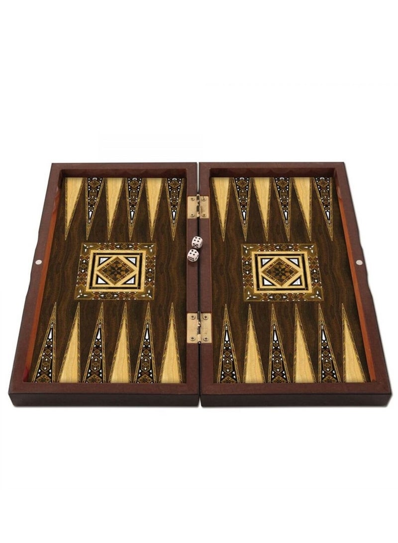 Star Antique Mosaic Backgammon Set, 16mm MDF, Scratch-Resistant, Magnetic Closure, 36mm Acrylic Checkers, Dice & Nylon Case – Luxury Painted & Double Varnished Board - Image 1