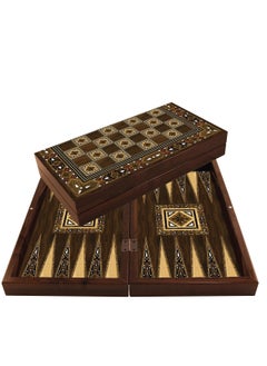 Star Antique Mosaic Backgammon Set, 16mm MDF, Scratch-Resistant, Magnetic Closure, 36mm Acrylic Checkers, Dice & Nylon Case – Luxury Painted & Double Varnished Board  - Image 2