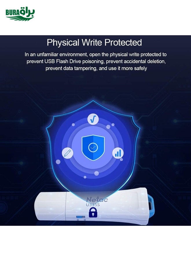 BURAQ - Netac U335S USB 3.0 High Speed Antivirus Write Protection USB Flash Drives U Disk, Capacity:32GB - Image 1