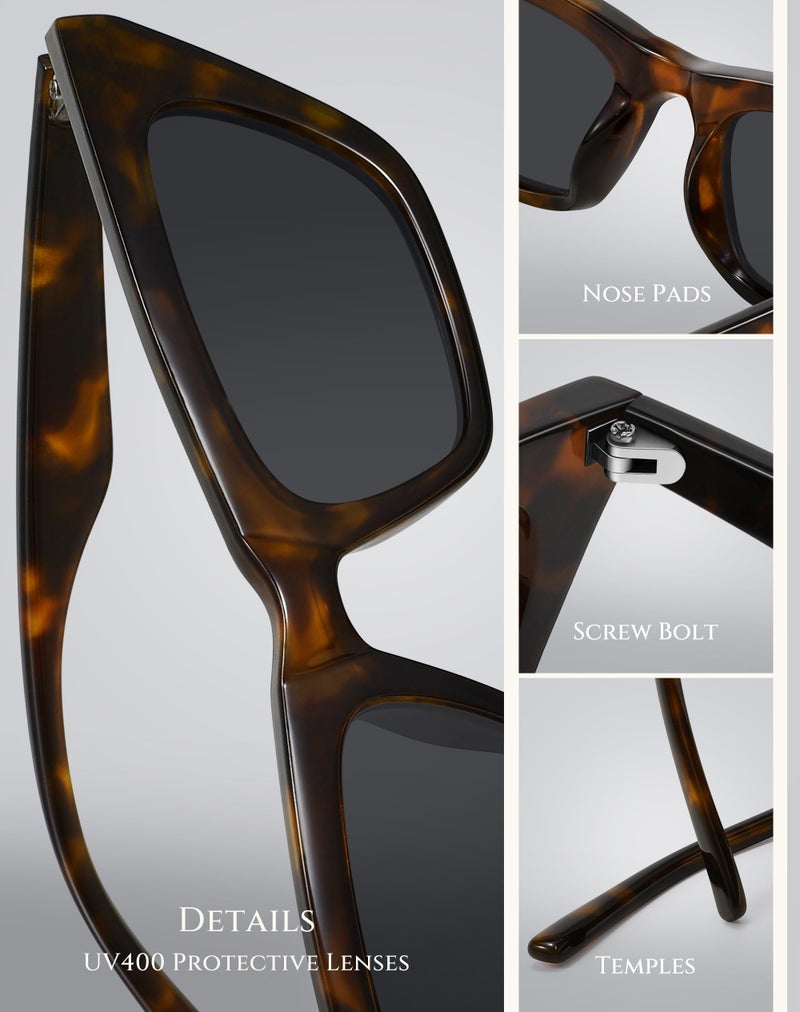 Fozono Narrow Square Cat Eye Sunglasses for Women | Retro Vintage-Chic UV400 Protection Driving shades, Petite-Friendly for Beach, Vacations & Daily Wear - Image 4