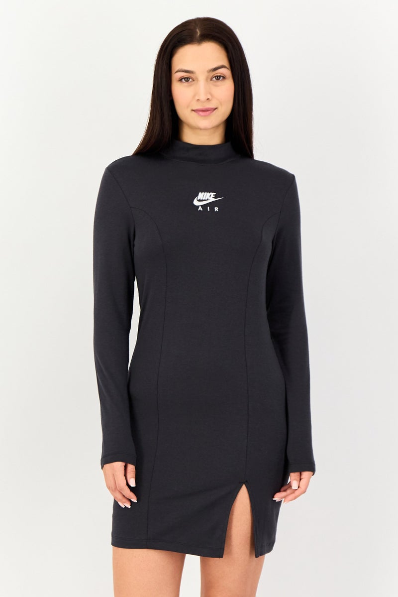 Nike فستان خارجي طويل الأكمام للنساء بتقنية دري-فيت، أسود عتيق - Image 1
