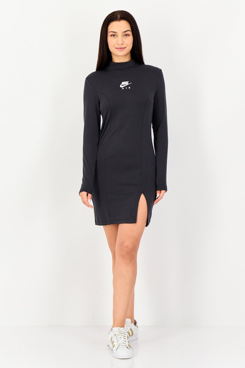 Nike فستان خارجي طويل الأكمام للنساء بتقنية دري-فيت، أسود عتيق - Image 2