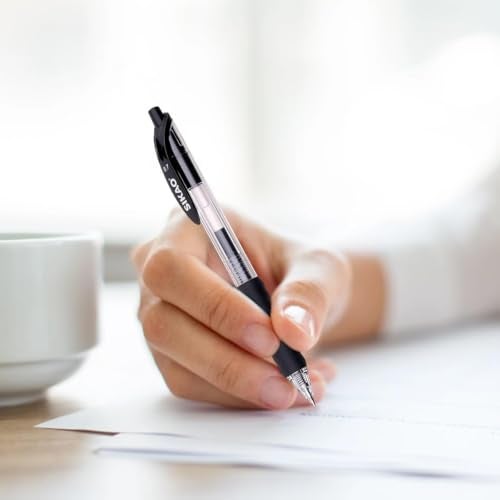 Sikao Black Gel Pens Bulk 30 Pack, 0.7mm Fine Point Smooth Writing No-Smudge Black Ink, Retractable Click Pens with CLOUD TOUCH Grip, Comfortable Gel Rollerball Pens for Office, School, Teachers & Servers - Image 5