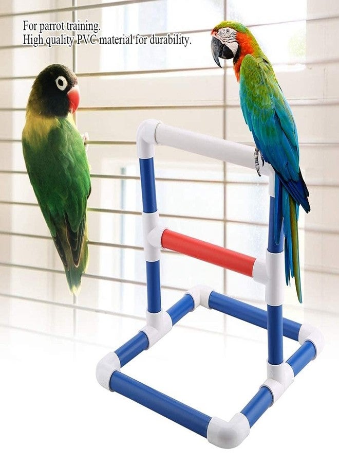 Beufee Bird Perch, Parrot Stand Training Standsmall Bird Parrot Stand Perch Table Top Stand Playground Grind Perch Swing Training Playstand Shower Perches for Cockatoo African Grey Budgies Parakeet (Pvc 2) - Image 4