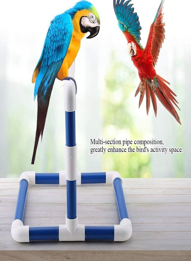 Beufee Bird Perch, Parrot Stand Training Standsmall Bird Parrot Stand Perch Table Top Stand Playground Grind Perch Swing Training Playstand Shower Perches for Cockatoo African Grey Budgies Parakeet (Pvc 2) - Image 2