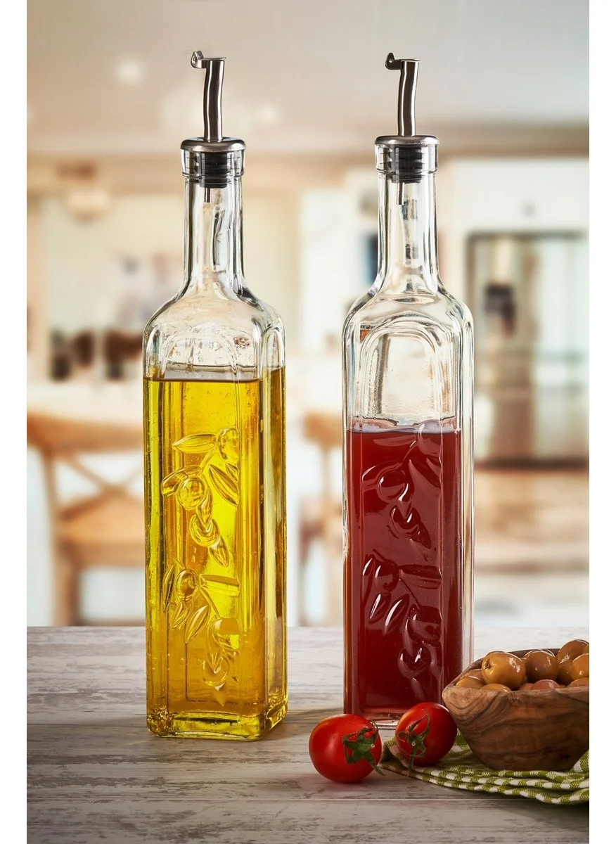Paşabahçe Homemade 2-Piece Glass Bottle Oil Bowl