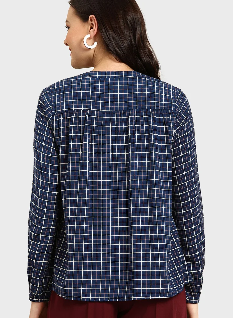 Dress Berry Checked Top