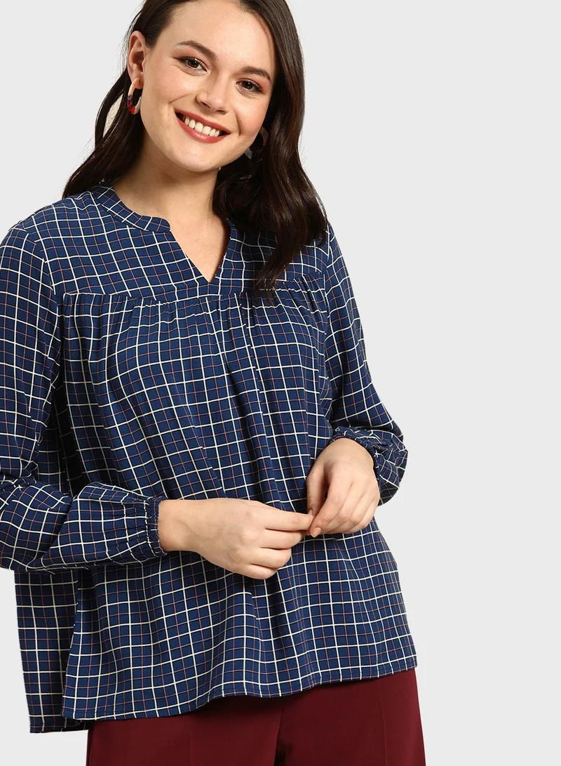 Dress Berry Checked Top