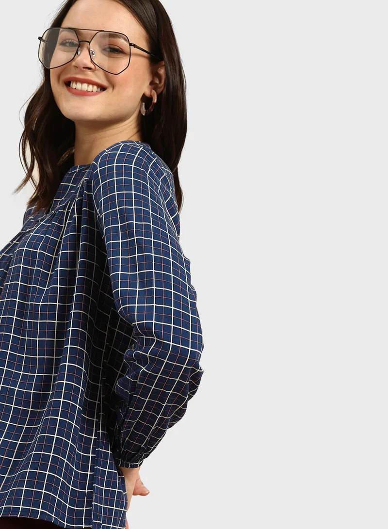 Dress Berry Checked Top